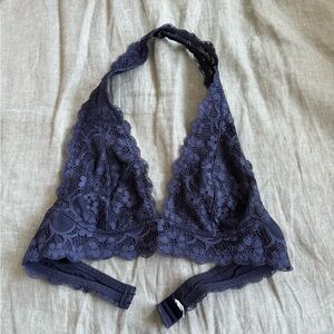 Lace Halter Bralette - Black